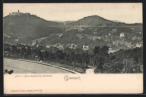 AK Eisenach, Blick vom Burschenschafts-Denkmal