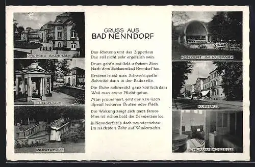 AK Bad Nenndorf, Grosses Badehaus, Kurhaus, Trinkhalle