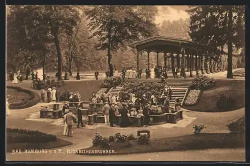 AK Bad Homburg v. d. H., Elisabethenbrunnen mit Anlagen