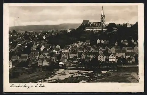 AK Frankenberg a. d. Eder, Ortsansicht mit Kirche