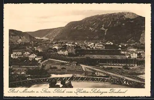 AK Bad Münster a. Stein, Blick vom Hutten-Sickingen-Denkmal