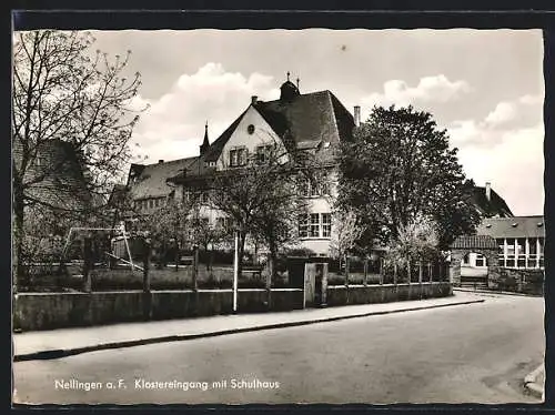 AK Nellingen a. F., Klostereingang mit Schulhaus