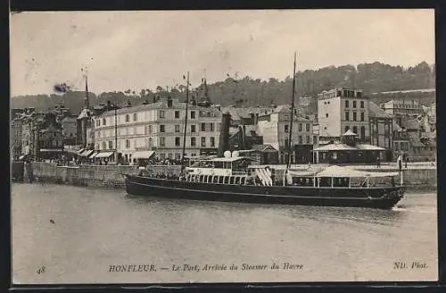 AK Bonfleur, Le Port, Arrivée du Steamer du Havre, Hafenpartie