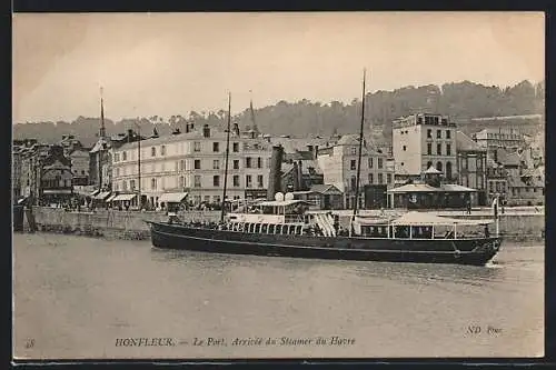 AK Bonfleur, Le Port, Arrivée du Steamer du Havre, Hafenpartie