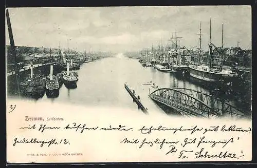 AK Bremen, Angelegte Schiffe am Freihafen