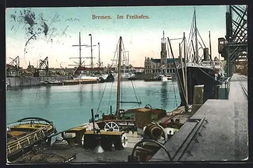 AK Bremen, im Freihafen, Schiffe