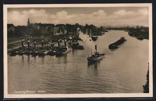 AK Duisburg-Ruhrort, Hafen aus der Vogelschau