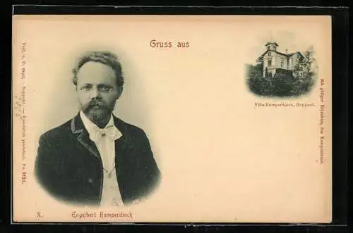 AK Boppard, Villa Humperdinck, Portrait Engelbert Humperdinck