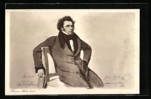 Künstler-AK Portrait des Komponisten Franz Schubert