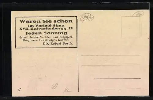 AK Serie: Franz Schuberts Leben, Franz Schubert als Gast bei Tschöll