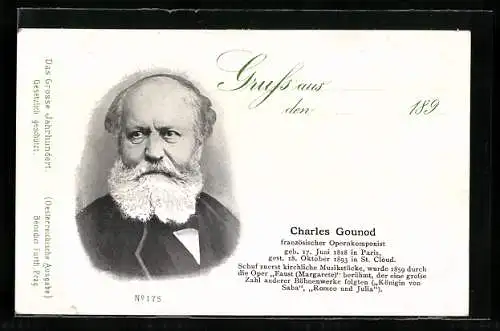 AK Opernkomponist Charles Gounod mit Vollbart