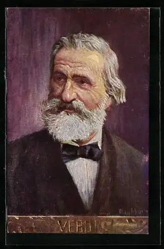 Künstler-AK Verdi, italienischer Komponist