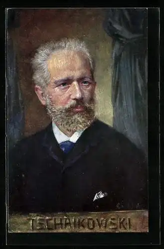 Künstler-AK Portrait des Komponisten Tschaikowski