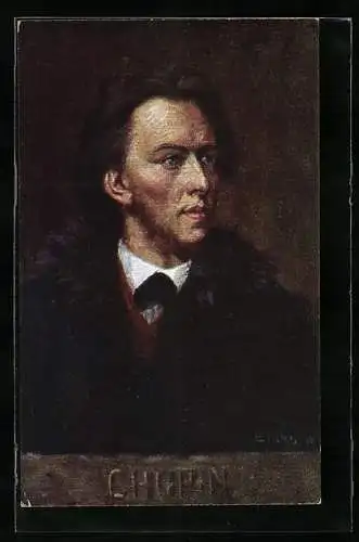 Künstler-AK Portrait des Komponisten Frederic Chopin