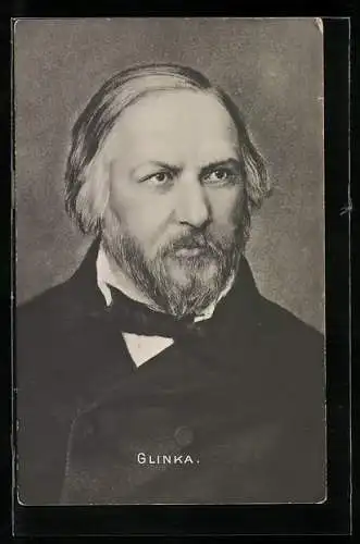 AK Portrait von Glinka mit grauem Vollbart