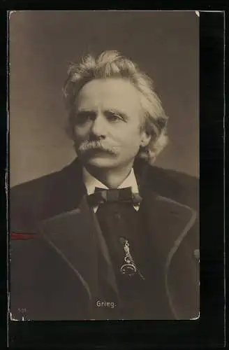 AK Edvard Hagerup Grieg, Portrait des Komponisten