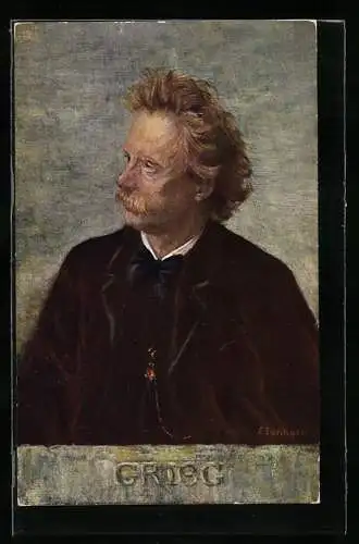 AK Portrait des Komponisten Edvard Grieg