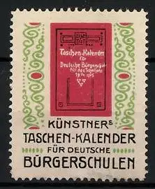 Reklamemarke Künstner's Taschenkalender für deutsche Bürgerschulen, Büchlein