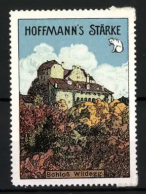 Reklamemarke Hoffmann's Stärke, Schloss Wildegg, Katze