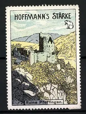 Reklamemarke Hoffmann's Stärke, Ruine Pfeffingen, Katze