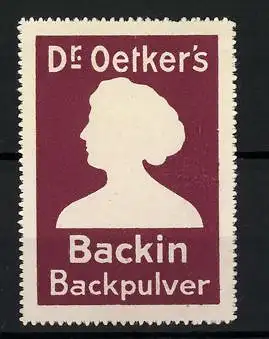 Reklamemarke Dr. Oetker's Backin Backpulver, Frauenbüste