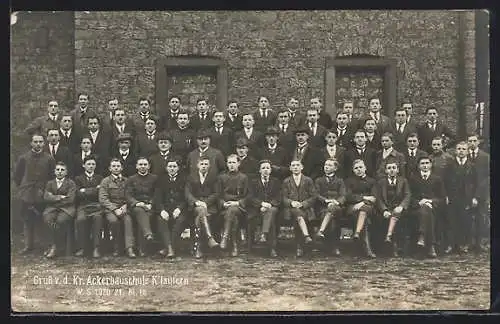 Foto-AK Kaiserslautern, Mitglieder der Ackerbauschule 1920 /21, Klasse Ia