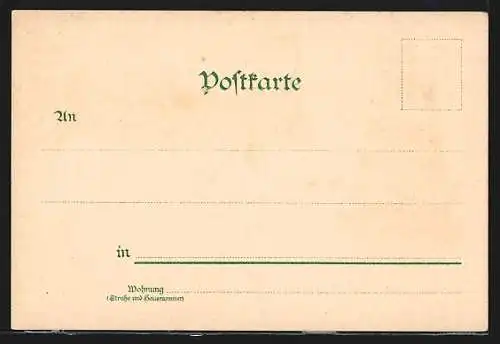 Lithographie Berlin, Strassenpartie Unter den Linden, Reiterstandbild