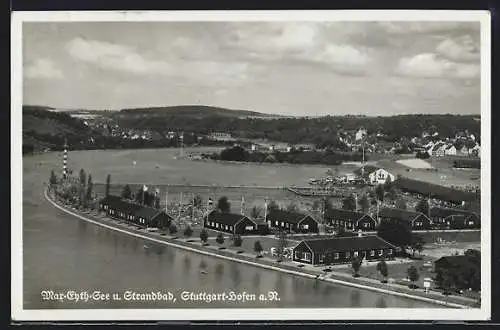AK Stuttgart-Hofen a. N., Max-Eyth-See und Strandbad