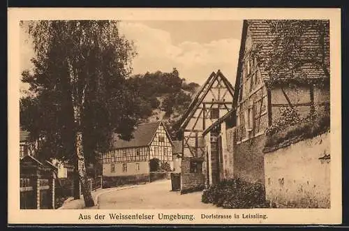 AK Leissling, Blick in die Dorfstrasse
