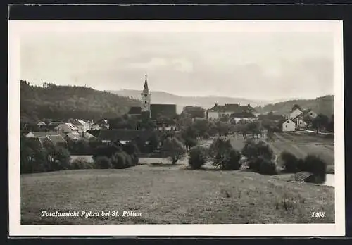 AK Pyhra bei St. Pölten, Totale mit Kirche