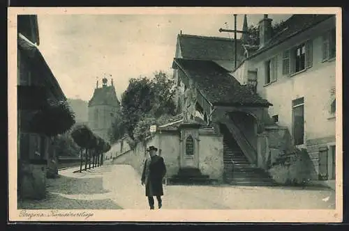 Foto-AK Bregenz, Strassenpartie im Ort