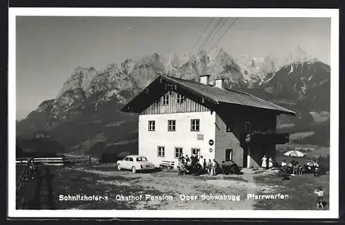 AK Pfarrwerfen, Schnitzhofer's Gasthof-Pension Ober Schwabegg