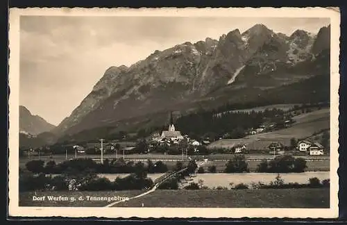 AK Dorfwerfen, Panorama gegen das Tennengebirge