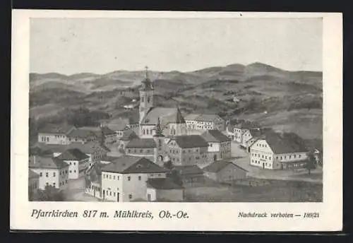AK Pfarrkirchen / Mühlkreis, Ortsansicht mit Kirche