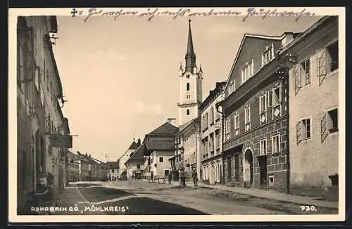AK Rohrbach / Mühlkreis, Strassenpartie bei der Kirche