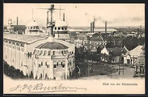 AK Düsseldorf, Ausstellung 1902, Blick von der Rheinbrücke