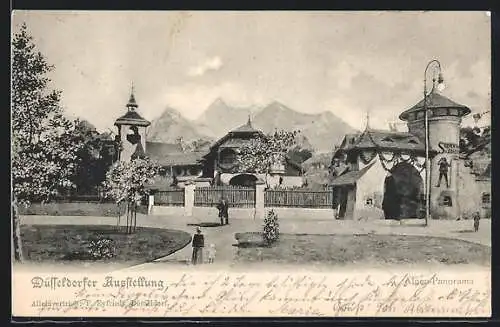 AK Düsseldorf, Ausstellung 1902, Alpen-Panorama