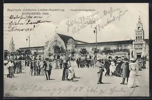 AK Nürnberg, Bayerische Jubiläums Landes Ausstellung 1906, Hauptindustriegebäude