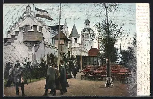 AK Düsseldorf, Intern. Kunst- & grosse Gartenbau-Ausstellung 1904, Hauptrestaurant