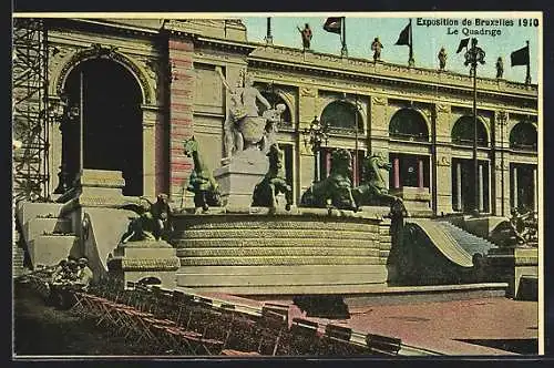 AK Bruxelles, Exposition 1910, le Quadrige