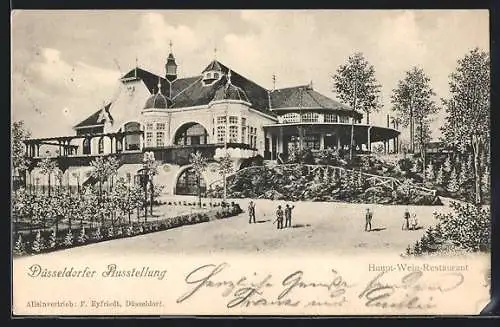 AK Düsseldorf, Düsseldorfer Ausstellung, Haupt-Wein-Restaurant