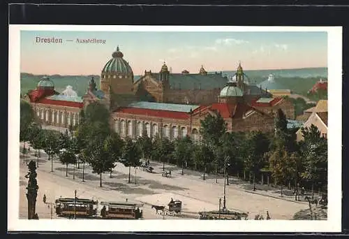 AK Dresden, Ausstellungsgebäude aus der Vogelschau