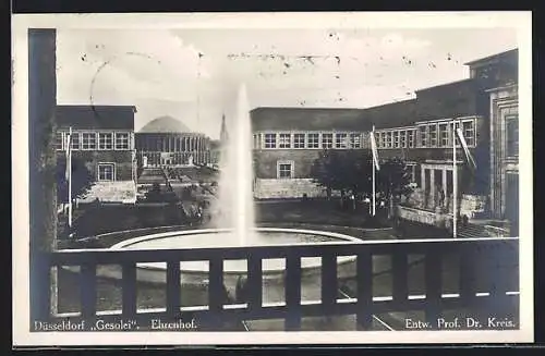 AK Düsseldorf, Ehrenhof der Ausstellung 1926 auf der GeSoLei