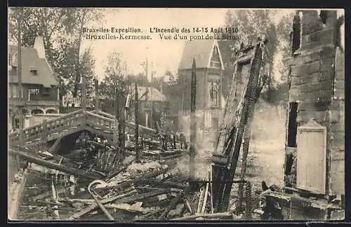 AK Bruxelles, Exposition 1910, Vue d`un pont de la Senne