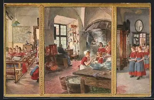 Künstler-AK Lübeck, Im Lübecker Waisenhaus