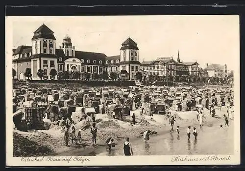 AK Binz /Rügen, Kurhaus mit Strand