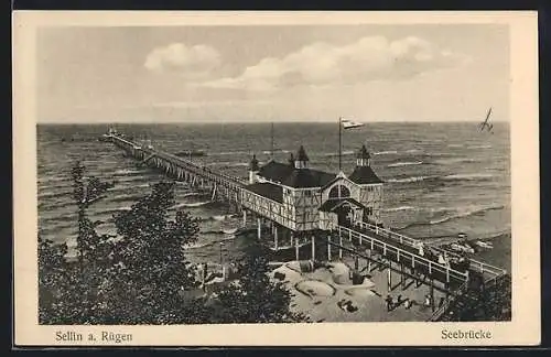AK Sellin /Rügen, Seebrücke aus der Vogelschau