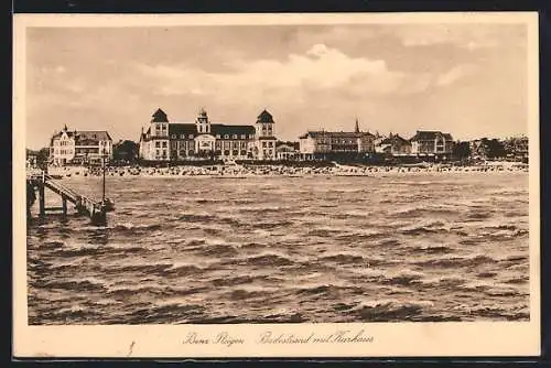 AK Binz /Rügen, Badestrand mit Kurhaus