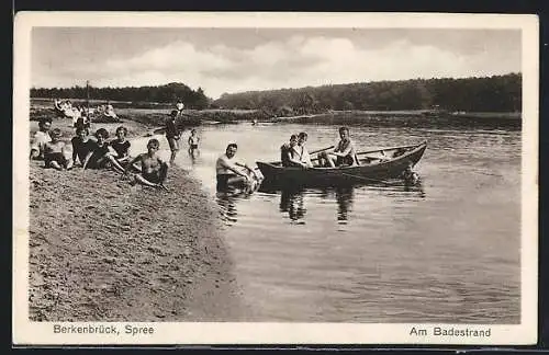 AK Berkenbrück /Spree, Am Badestrand