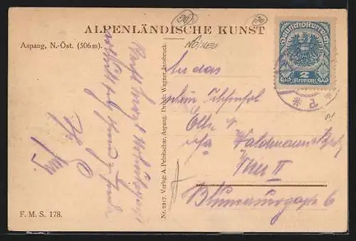Künstler-AK Aspang, Totalansicht